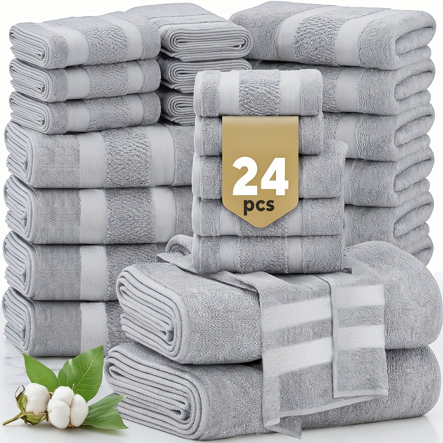 Hotel Quality Cotton Bath Cloths Set, Thick Highly Absorbent Quick Dry Towels, Assorted 4 Bath Cloths 6 Hand Towels 2 Washcloths, Bathroom Essentials for Home Spa Gym Hotel