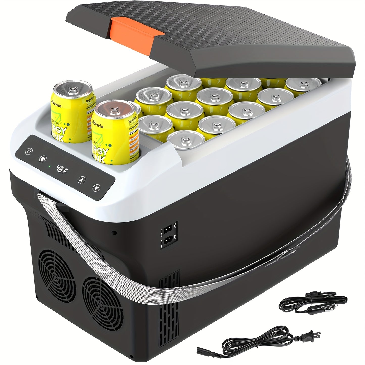 23 Quart (5.75Gal) 12V Portable Electric Car Refrigerator Cooler & Warmer, 12/24V DC & 120V AC Dual‑Power Thermoelectric Fridge for Camping RV Fishing Outdoor Use