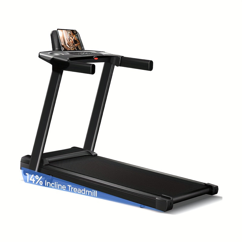 3‑in‑1 Foldable Portable Treadmill with 14% Auto Incline, 3.0HP Quiet Walking Pad Treadmill with Handle, 300 Lbs Heavy‑Duty Capacity for Home Indoor Use