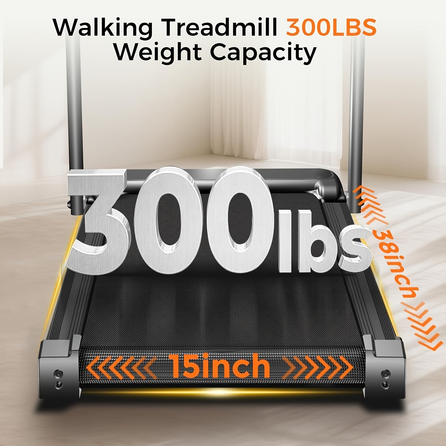 3‑in‑1 Foldable Portable Treadmill with 14% Auto Incline, 3.0HP Quiet Walking Pad Treadmill with Handle, 300 Lbs Heavy‑Duty Capacity for Home Indoor Use