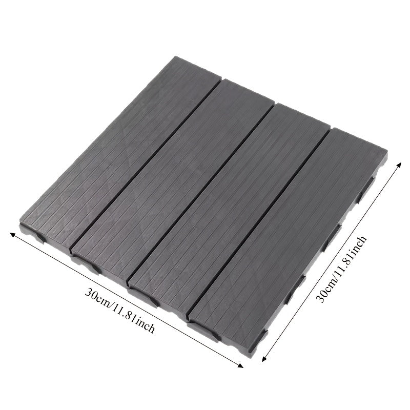 11.62"x11.62" Interlocking Floor Tiles, Thick Non-Slip Waterproof Plastic Flooring, Outdoor Patio Balcony Poolside Garden Deck Tiles