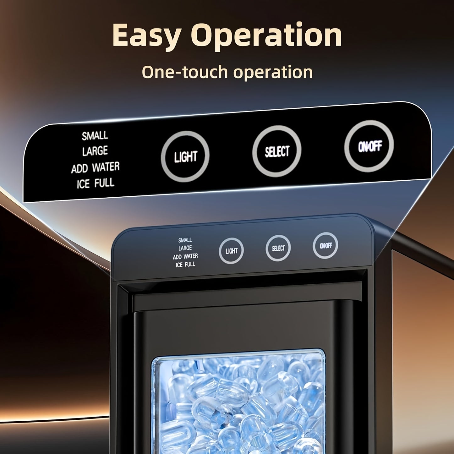 Portable Countertop Ice Maker, 28Lbs/24Hrs Fast Ice Machine with Self-Cleaning Function, Quiet Compact Ice Maker for Home Kitchen RV Outdoor Use
