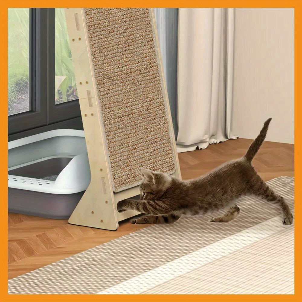 3-in-1 Cat Tree Tower, Wooden Cat House with Climbing Post & Scratching Board, Multi-functional Cat Activity Play Furniture for Kitten Indoor Entertainment