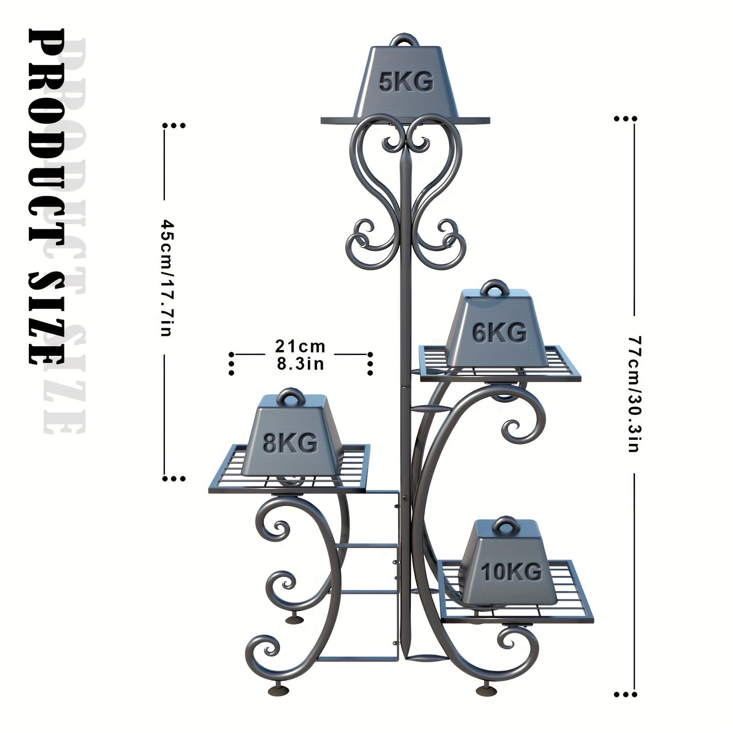 4/6 Tier Metal Plant Shelf, Indoor Outdoor Multi Plants Stand Rack, Stylish Flower Pot Holder for Home Patio Garden Decor
