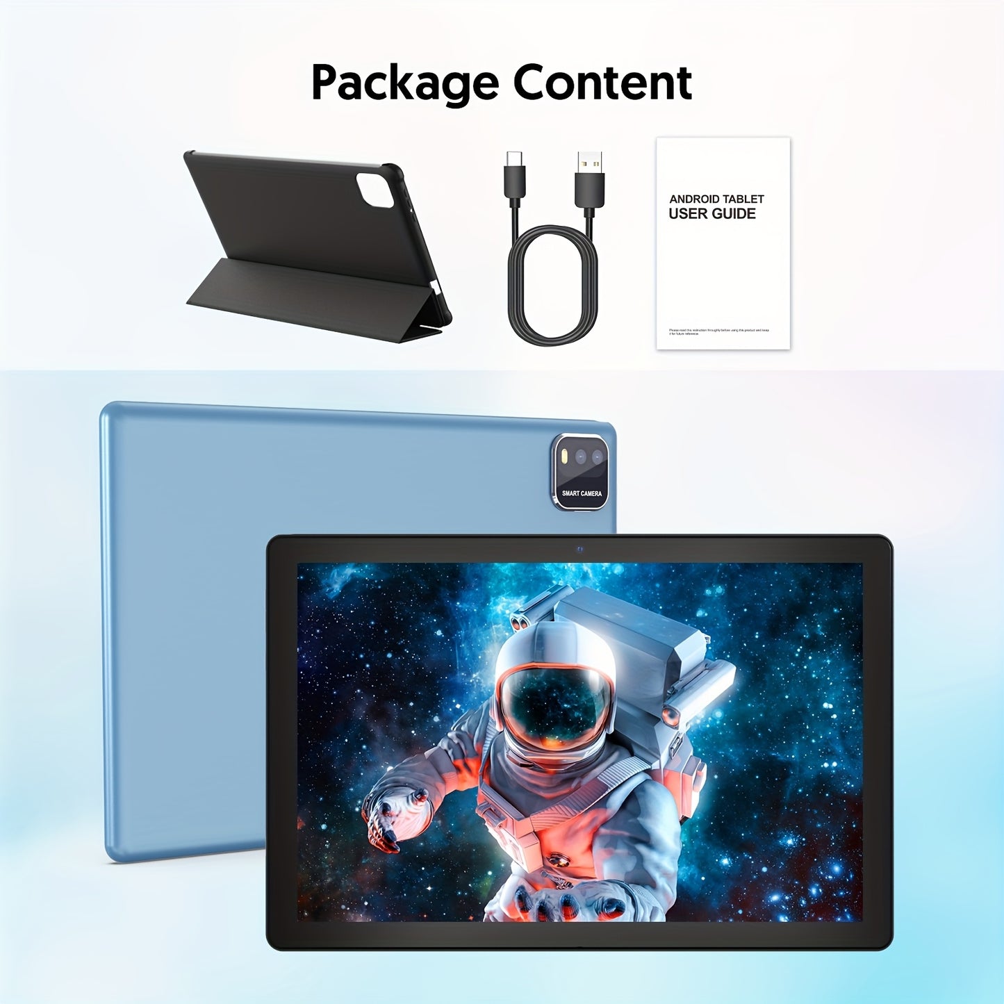 10 Inch Android 15 Tablet, 64GB ROM 12GB RAM Support 1TB Expand, Quad Core WiFi Tablet with FHD IPS Screen 6000mAh Battery, Dual Camera 2-in-1 Tablet with Keyboard Mouse Case Stylus