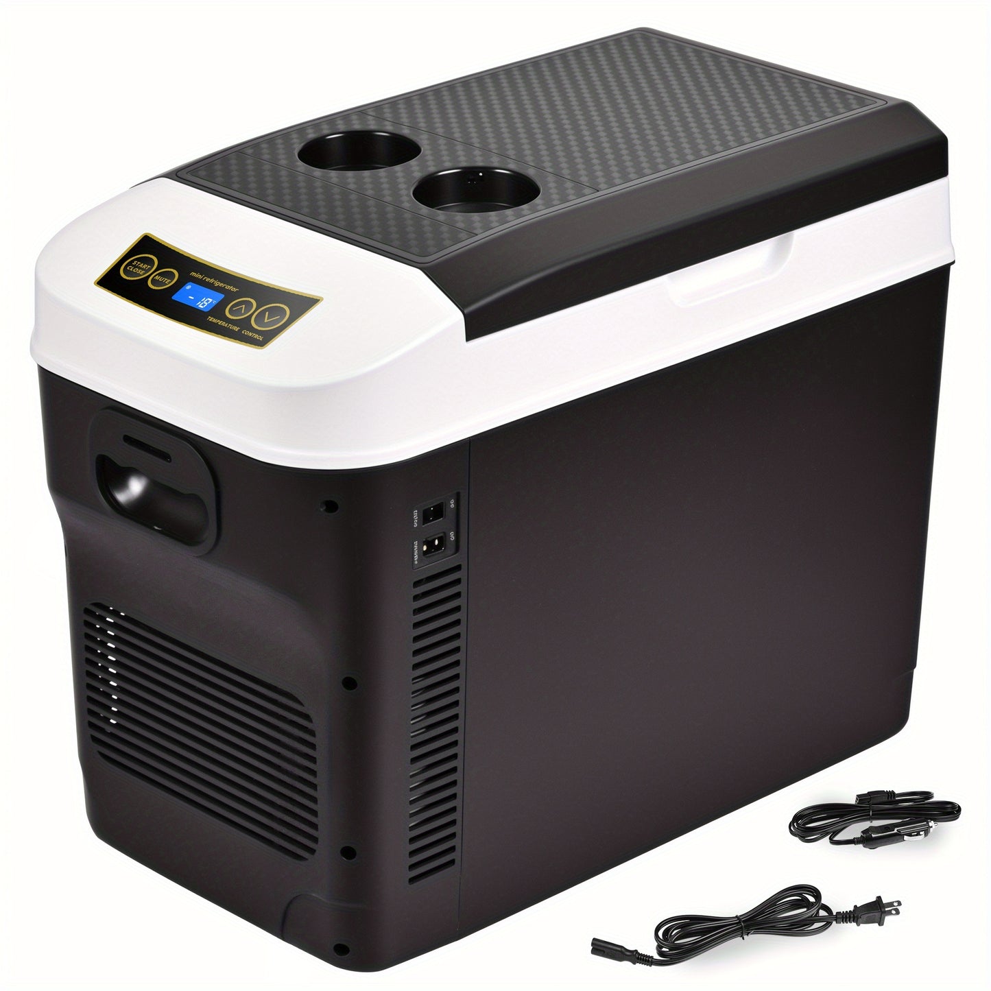 23 Quart (5.75Gal) 12V Portable Electric Car Refrigerator Cooler & Warmer, 12/24V DC & 120V AC Dual‑Power Thermoelectric Fridge for Camping RV Fishing Outdoor Use
