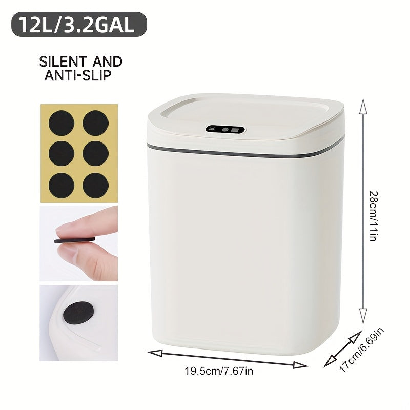 Hands-Free Smart Trash Can with Motion, Sealing Lid & Odor-Blocking Technology, Touchless Operation for /Office//Bathroom, Trash Bin (Easy Clean, Durable Design)