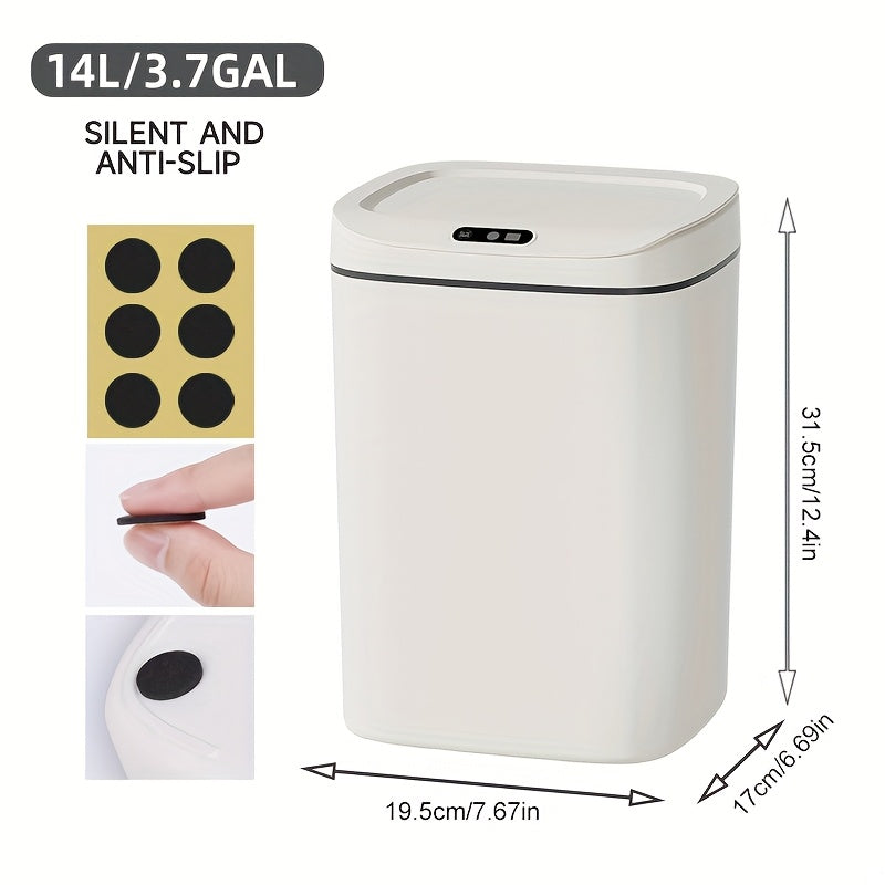 Hands-Free Smart Trash Can with Motion, Sealing Lid & Odor-Blocking Technology, Touchless Operation for /Office//Bathroom, Trash Bin (Easy Clean, Durable Design)