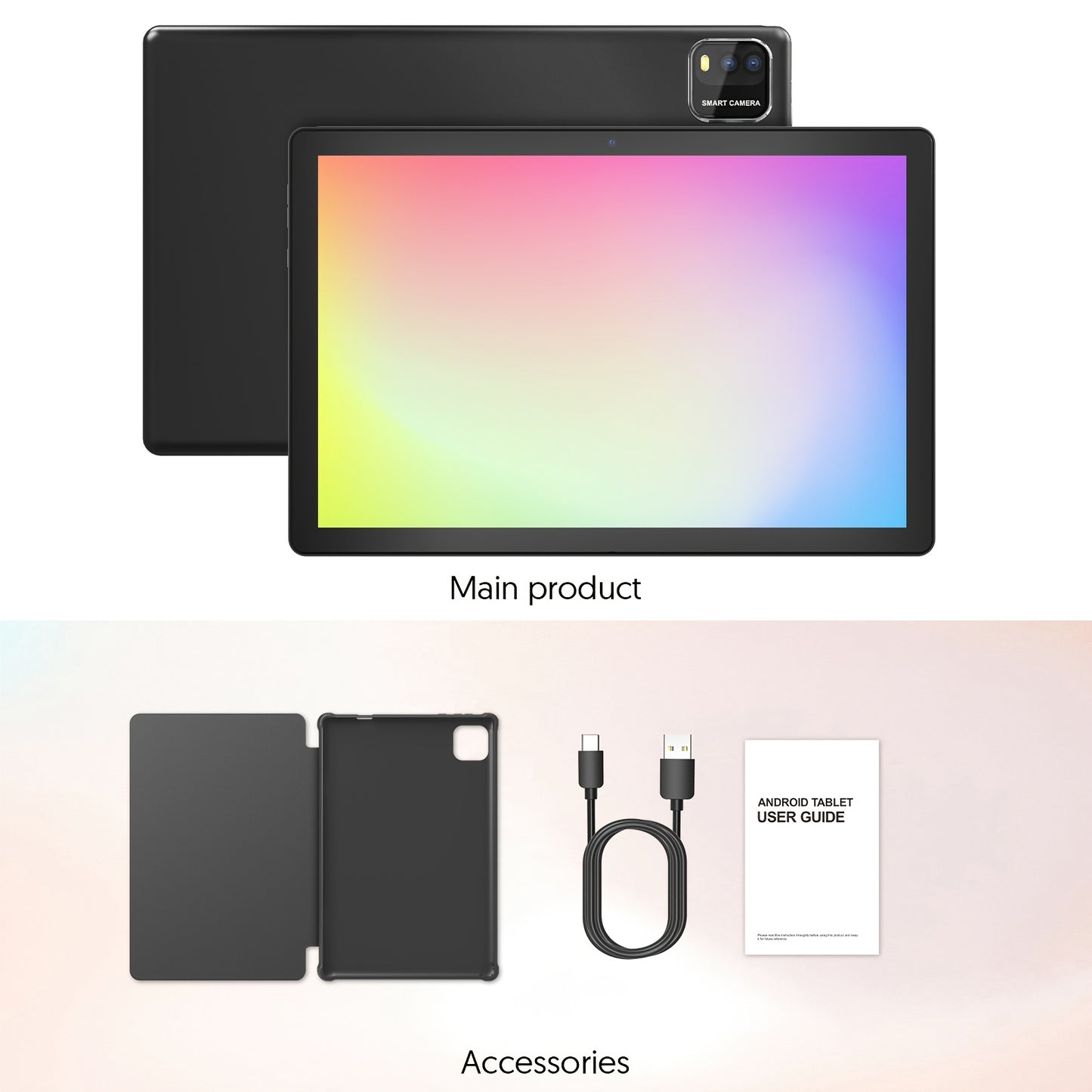 10 Inch Android 15 Tablet, 64GB ROM 12GB RAM Support 1TB Expand, Quad Core WiFi Tablet with FHD IPS Screen 6000mAh Battery, Dual Camera 2-in-1 Tablet with Keyboard Mouse Case Stylus