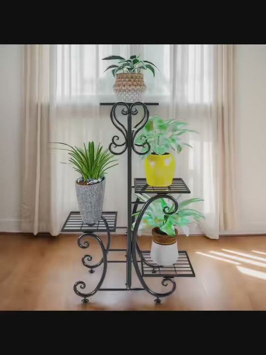 4/6 Tier Metal Plant Shelf, Indoor Outdoor Multi Plants Stand Rack, Stylish Flower Pot Holder for Home Patio Garden Decor